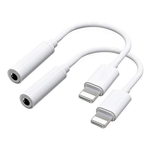 2pack adaptador de auriculares para iphone dongle aux audio jack converter