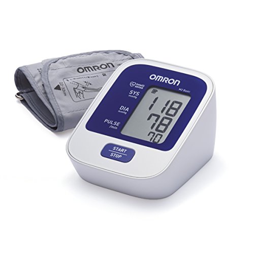 omron m2 basic tensimetro de brazo digital blanco y azul