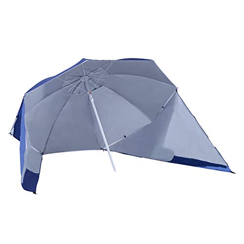 outsunny sombrilla de playa con paneles laterales tipo tienda parasol para