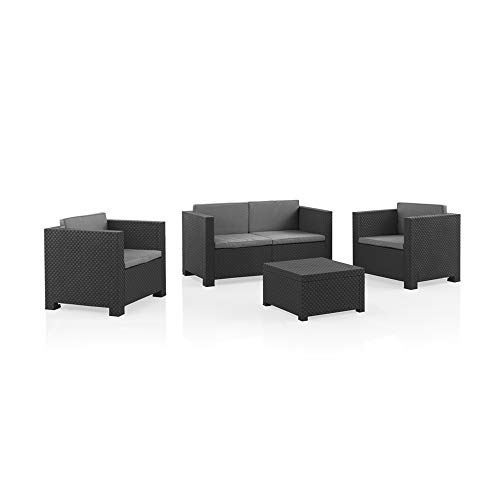 shaf diva set muebles de jardin de color gris oscuro fabricado en 1