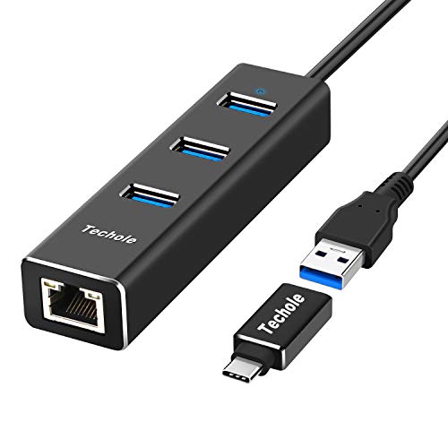 techole hub usb 30 aluminio usb hub ethernet adaptador 101001000 mbps