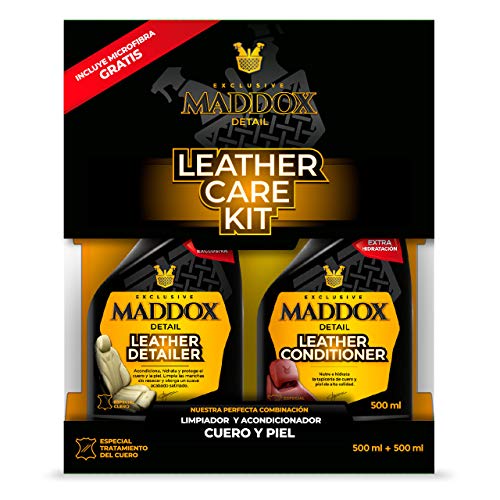 maddox detail leather care kit limpiador y acondicionador de cuero y