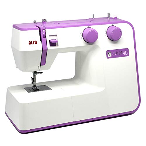 alfa mquina de coser style 40 morada 31 puntadas 30 x 19 x 41 cm