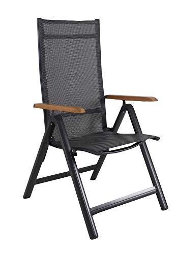 ambientehome silla plegable de aluminio de lujo con respaldo alto para 1