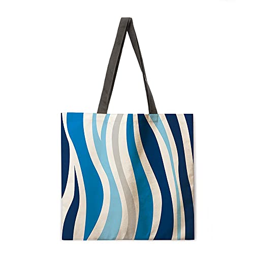 bolsa de playa con estampado de cebra azul bolsa de ocio bolsa de hombro