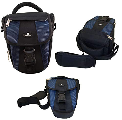 case4life negroazul funda bolsa para cmaras rflex para fujifilm