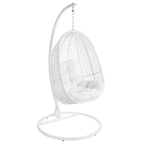 silln de jardn colgante blanco de acero para terraza garden lolahome