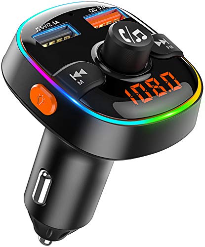 goigrn transmisor bluetooth coche manos libres coche con luz ambiental 7