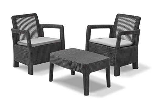 keter set tarifa balcony conjunto de jardn grafito 80x80x20 cm