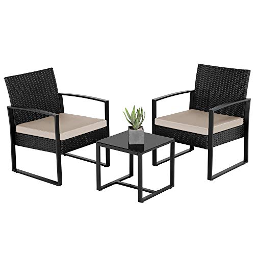 yaheetech conjunto de sillas y mesa exterior para terraza juego de muebles de