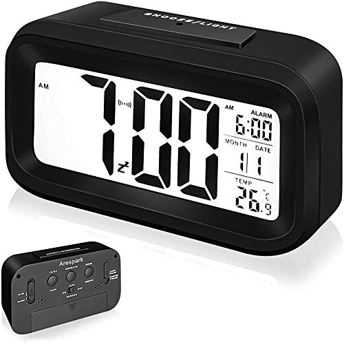 arespark despertador digital reloj alarma electrnico con luz de noche