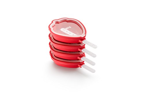 lku pack de moldes para helados en forma de fresa silicona rojo 154