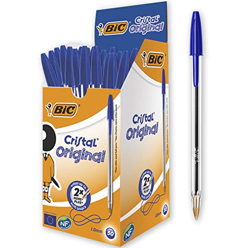 bic cristal bolgrafos original ptimo para material escolarazul punta