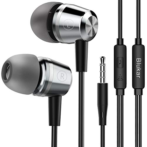 blukar auriculares in ear auriculares con cable y micrfono headphone sonido