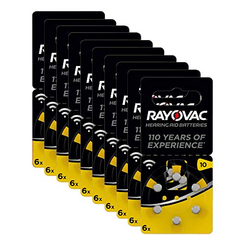 pila del audfono rayovac modelo 10 pr70 paquete de 60 pilas 10 x blister