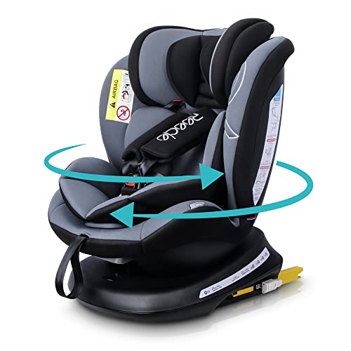 reecle silla de coche giratoria 360 con isofix grupo 0123 036kg 1