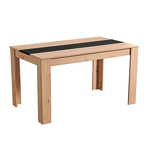 akm alberboia mesa de comedor madera de ingeniera roble y negro m