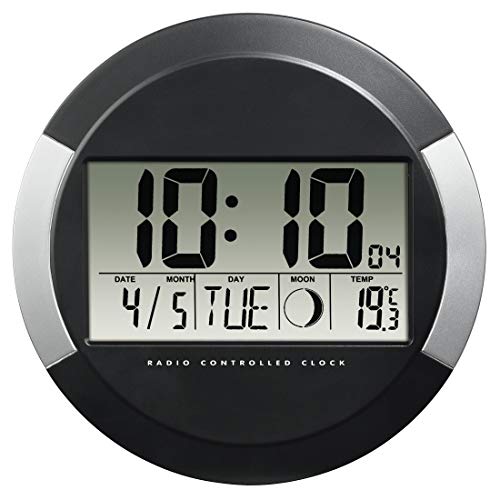 hama pp 245 reloj de pared digital con indicador de temperatura dcf con