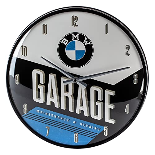 nostalgic art 51077 bmw garage reloj decorativo de pared