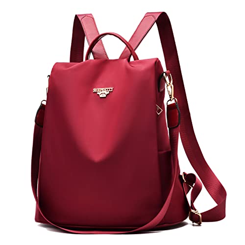 shepretty mochila oxford antirrobo impermeable para mujer 3 8864rojo