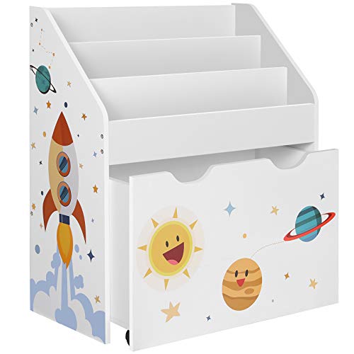 songmics estantera de juguetes con 3 compartimentos librera infantil caja