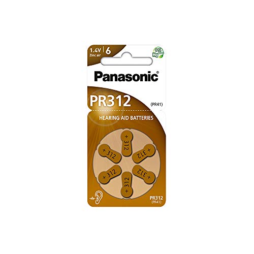 bateras hearing aid panasonic zinc aire pr312 x 6