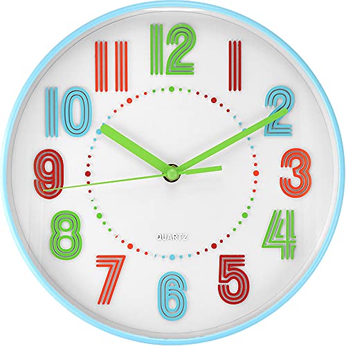 colorful wall clock reloj de pared infantil sin sonido de tictac