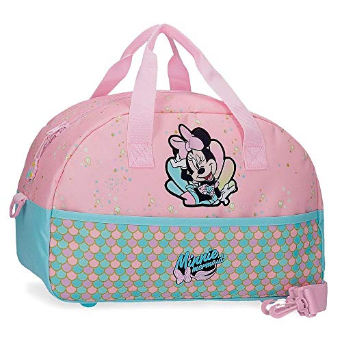 disney minnie mermaid bolsa de viaje rosa 40x25x18 cms polister 1728l