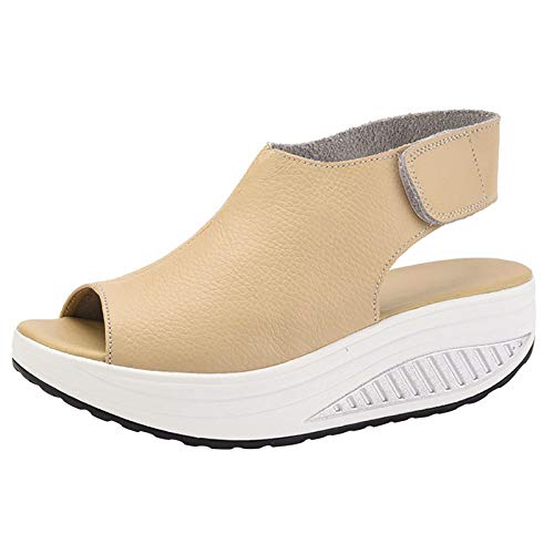 dafenp sandalias plataforma mujer verano sandalias cua comodas cuero zapatos