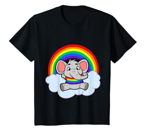 nios lindo beb elefante arcoris nube infantil jumbo camiseta