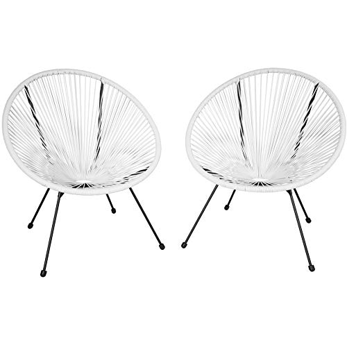 tectake 800729 set 2x sillas acapulco sillones de relax estilo retro