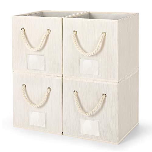 amazon brand umi cajas de almacenaje plegable de telaset de 4 cubos