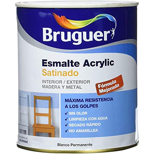 bruguer esmalte acrlico satinado laca acrylic blanco permanente 750 ml