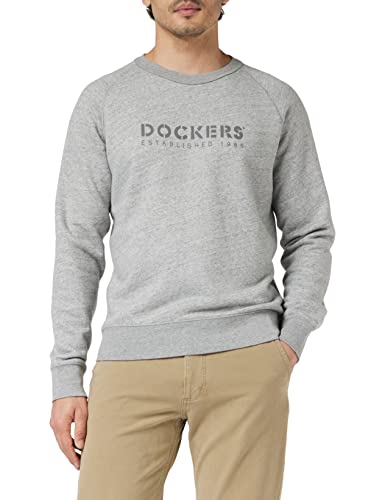 dockers icon crewneck sweatshirt sudadera para hombre gris terry light