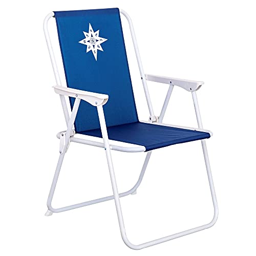 lola home silla de playa fija azul marino de lona de 75x46x53 cm