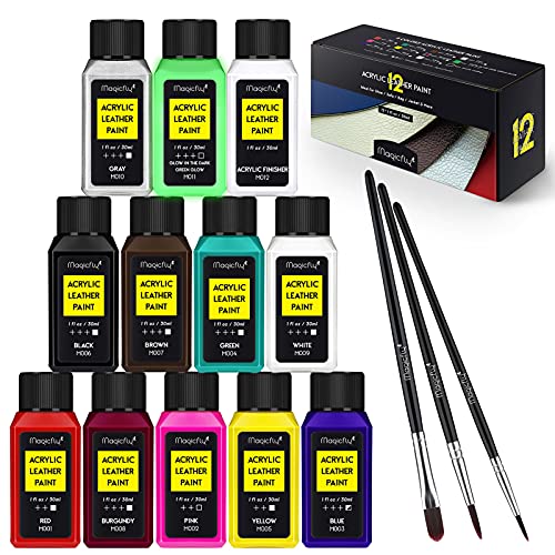 magicfly kit de pintura acrlica para cuero piel polipiel 11 colores 30ml