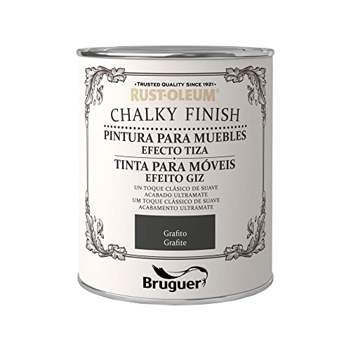rust oleum bruguer chalky finish pintura para muebles grafito 750 ml