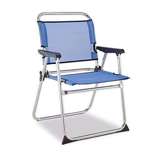 solenny 50001072720088 silla de playa plegable con respaldo bajo azul