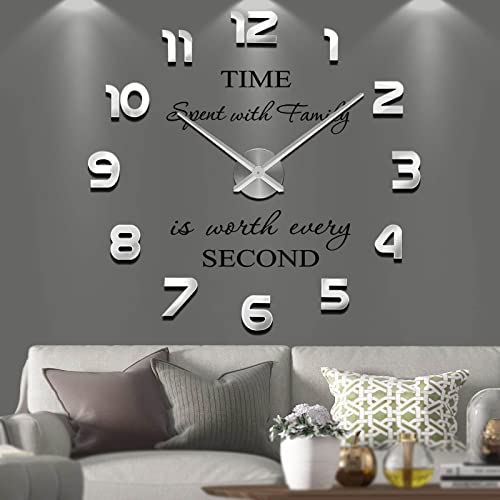 vangold mute diy reloj de pared sin marco espejo grande 3d sticker 2 aos de 1