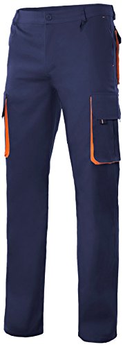 velilla 103004c1 16t42 pantaln multibolsillos azul marino y naranja 42