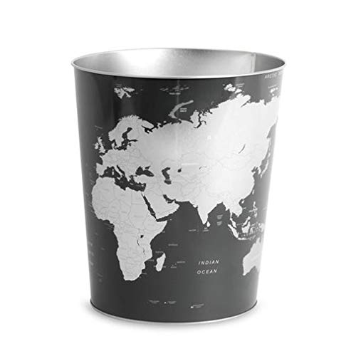 balvi papelera globe color gris diseo mapa mundo lata 26x22x177 cm