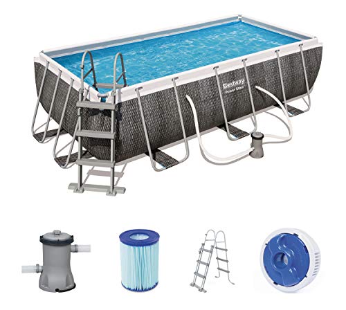 bestway power steel deluxe frame pool piscina rectangular con marco de