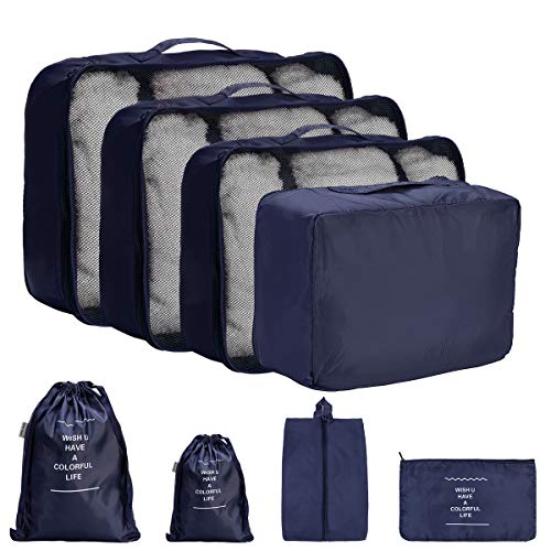 dogeek organizador de equipaje 8 en 1 set viaje con bolsa de zapato