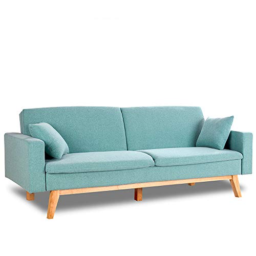 don descanso sof cama 3 plazas reine tapizado en tela color verde menta