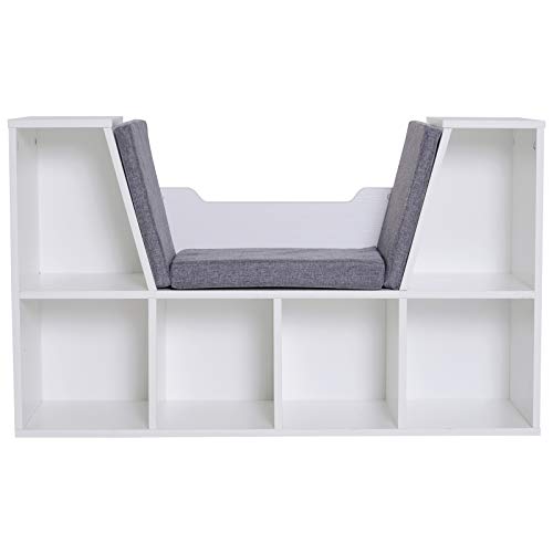 homcom estantera librera con asiento 6 cubo librera original infantil