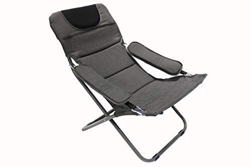 homecall silla de camping plegable acolchada con respaldo ajustable gris