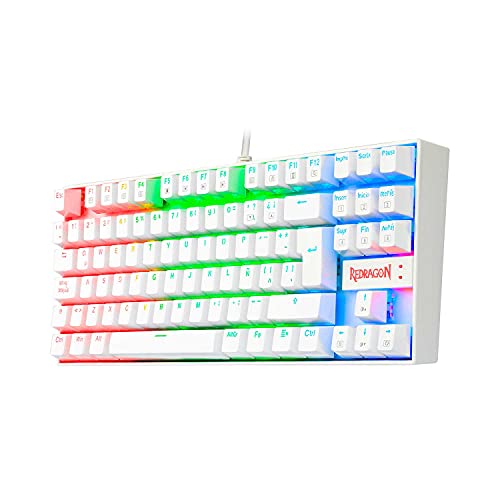 redragon k552rgb kumara white teclado gaming mecnico tenkeyless