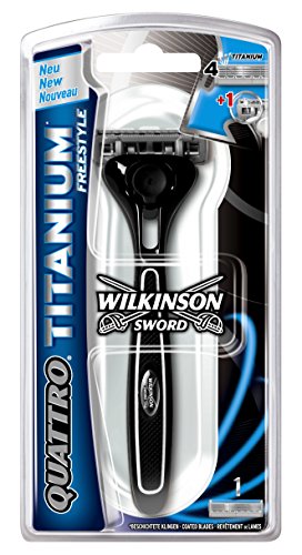 wilkinson sword quattro titanium freestyle maquinilla de afeitar de 4 hojas