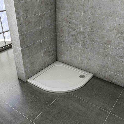 80x80cm plato de ducha semicircular blanco tratamiento antideslizante