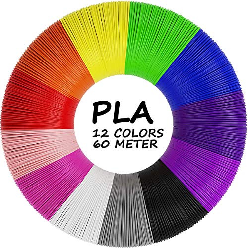 agptek filamento pla para pluma de 3d 12 colores 3d pen filamento 175mm 5